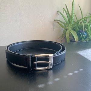 RARE Silpada Black Leather Belt, W/ Silver Buckle